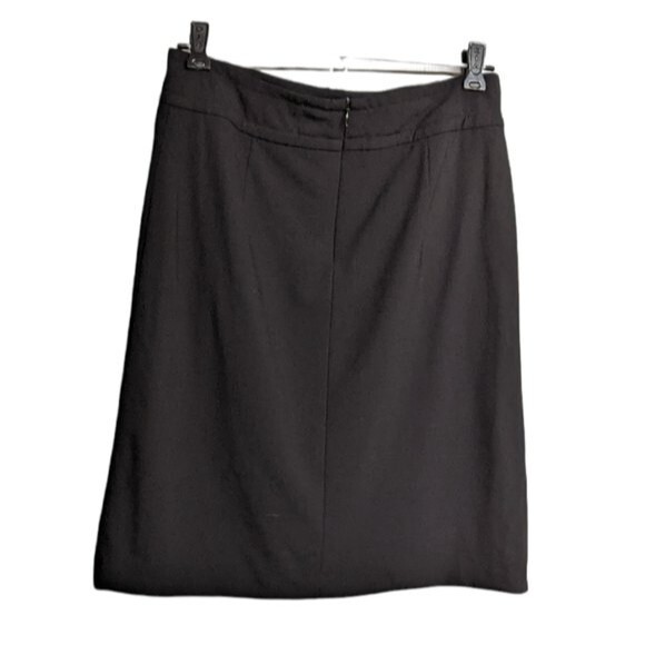Banana Republic Skirt Women Size 2 Wool Blend Stretch Back Zip Knee Hi Black - Picture 2 of 6